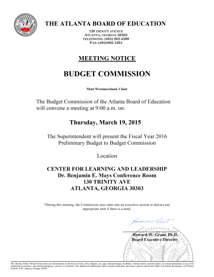 Budget Commission Meeting 03192015